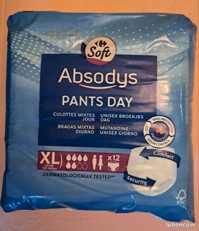 Couches culottes mixtes jour pour adultes : ABSODYS maxi absorption