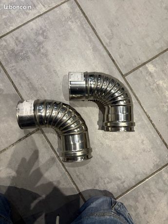 Coudes 90 degrés diamètre 80mm conduit de cheminéepoêle