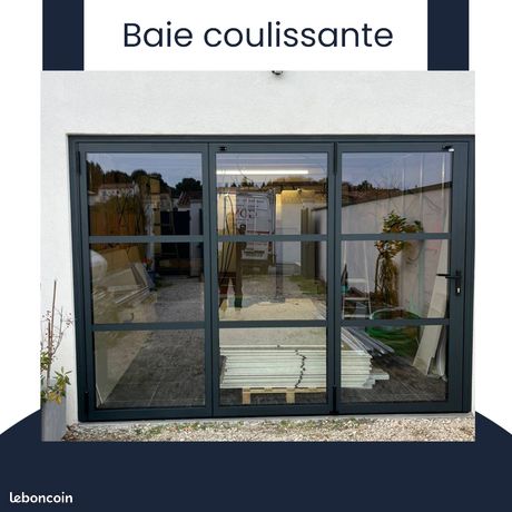 Coulissant à galandage performante gris