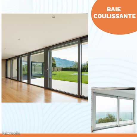 Coulissant vitré design moderne double vitrage