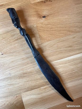 Coupe Papiers Bois Ébène Art Africain