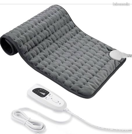 Coussin Chauffant Coussin Chauffant éLectrique Avec ArrêT Automatique et Coussin Chauffant à 6 Niveaux de TempéRature - Lavable en Machine.Gris Foncé 30x60cm - Neuf