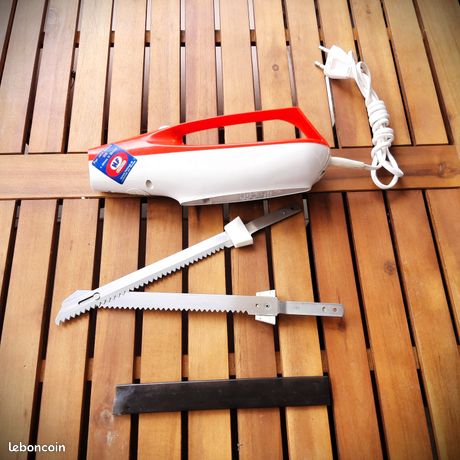 Couteau électrique SEB type 525 vintage années 70 complet avec lames inox