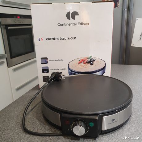 Crêpière électrique 30 cm extra plate 7 cm marque Continentale Edison crêpe salée sucrée très peu servi