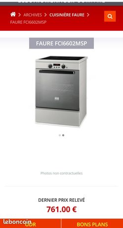 Cuisinière à induction Faure Electrolux