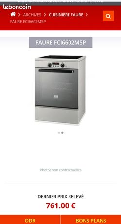 Cuisinière à induction Faure Electrolux