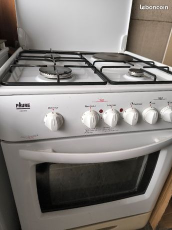Cuisinière Faure 3 feux Gaz 1 Plaque Électrique