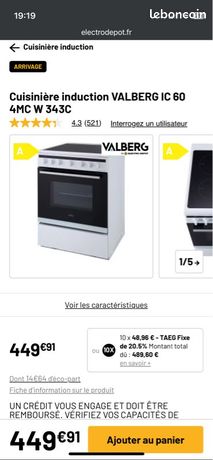 Cuisinière induction VALBERG IC 60 4MC W 343C