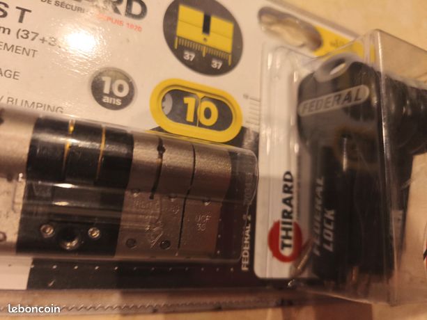 Cylindre 37/37mm Thirard avec 5 cles haut de suretè Federal 2