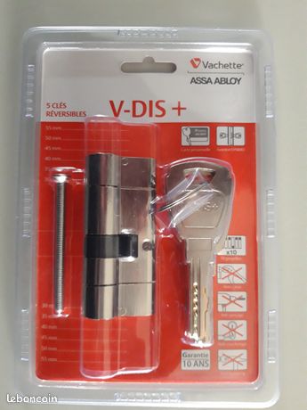 Cylindre de serrure " VACHETTE " V-Dis + / 30X40