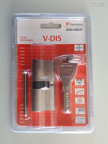 Cylindre de serrure " VACHETTE " V-Dis / 35x35
