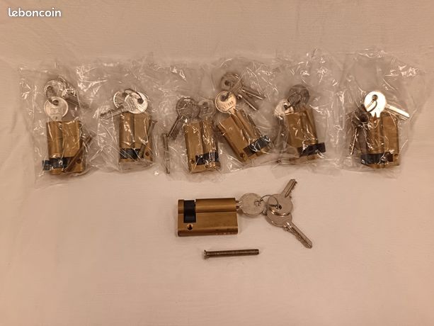 Demi-cylindres de serrure 40x10mm borgnes - 3 clefs