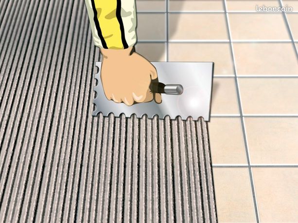 colle carrelage blanc stock