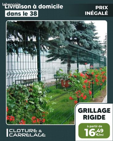 panneau grillage rigide pro + poteau