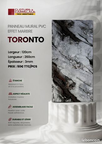 Panneau PVC Revêtement mural en PVC Panneau mural pvc panneau pvc effet marbre 120x260cm