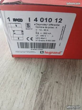 Disjoncteur differentiel legrand
