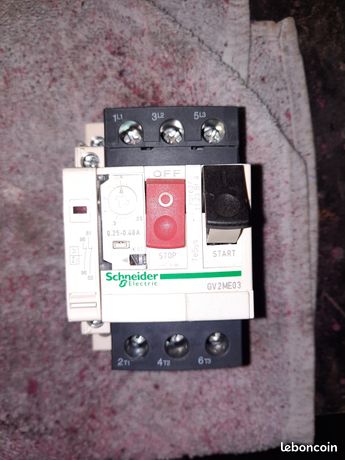 Disjoncteur moteur Télémécanique Réglage du thermique 0.25 A à 0.40 A Réf : GV2ME03