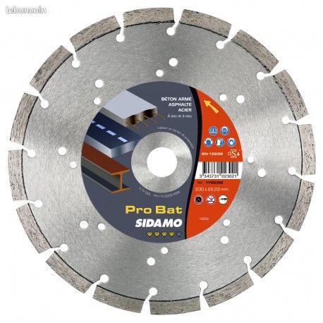 Disque Diamant MIXTE Béton Acier Asphalte Matériaux - 230 mm - SIDAMO PRO BAT 11102302 - NEUF