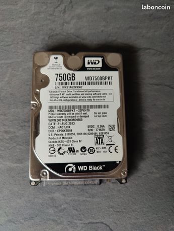 Disque dur 750Go 25 pouces WD western digital black hdd 7200tr
