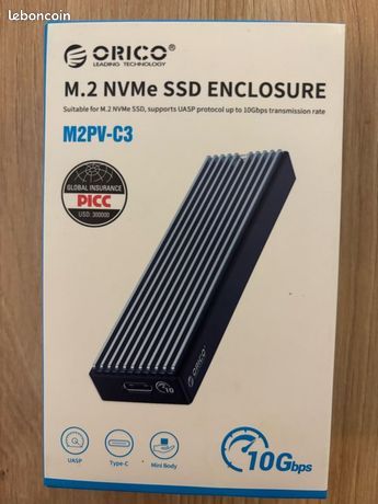 Disque dur M.2 nvme ssd endoclure neuf Orico sous emballage