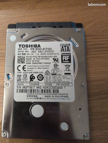 Disque dur sata portable Toshiba 500go