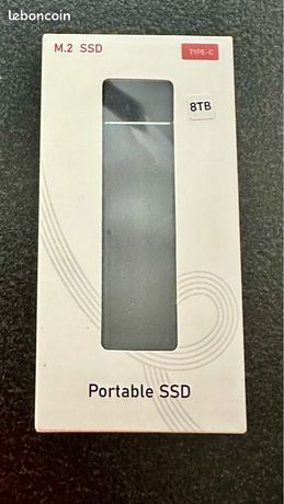 Disque dur externe SSD, capacité de 8To, et