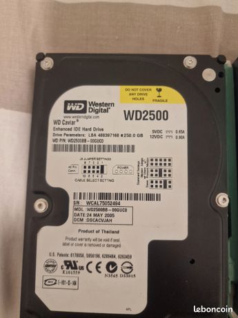 Disque Dur HDD 1To Disque dur HDD sata Western Digi 250GB tal Caviar