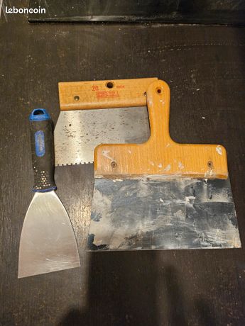 Divers outils racloir acier + racloir à mastic