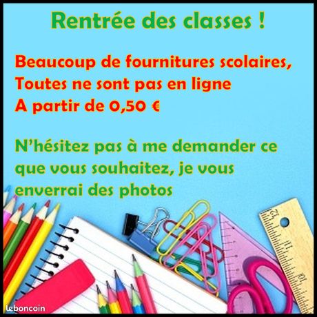 Diverses fournitures scolaires à partir de 0.5