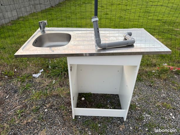 Don meuble sous-évier avec évier inox et mitigeur