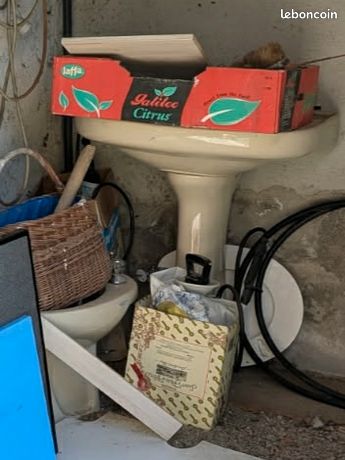 Donne lavabo sur colonne et bidet