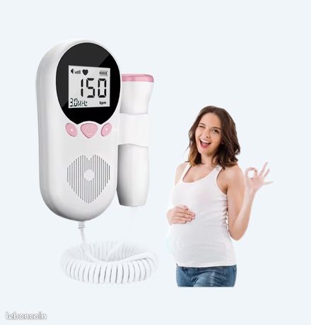 Doppler Détecteur de fréquence cardiaque à ultrasons pour bébé enceinte