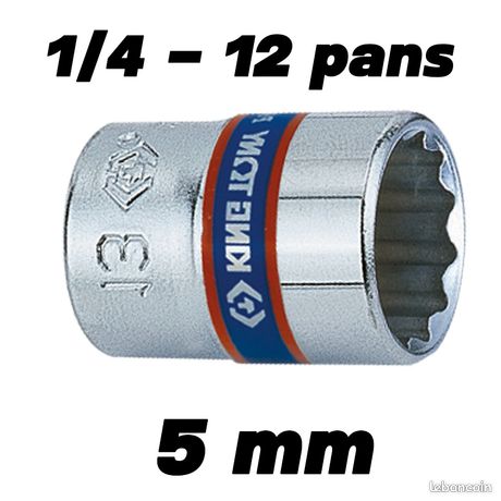 Douille 1/4 en 12 pans de 5mm