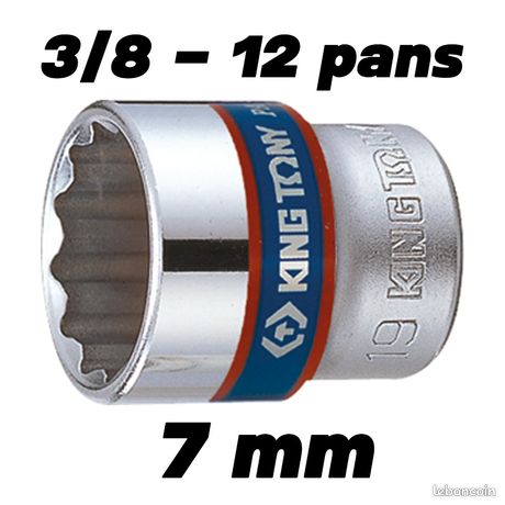 Douille 3/8 en 12 pans de 7 mm - King Tony série 3330M