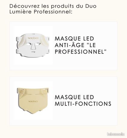 DUO Masques Led de chez Nooance