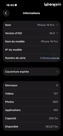 Échange iPhone 16 pro contre iPhone 17 pro