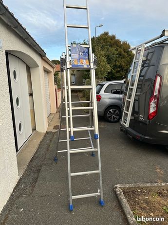 Échelle transformable aluminium - 3 plans - 3 x 7marches - Platinium TUBESCA