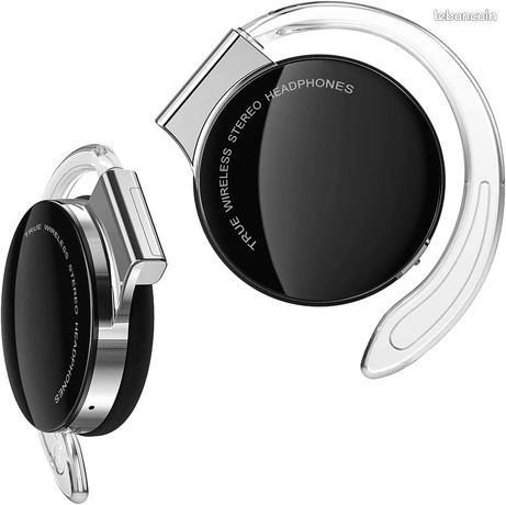 Écouteur Bluetooth 5.2 avec puce de réduction de bruit ENC qualité sonore HD pour la musique le jogging et le téléphone