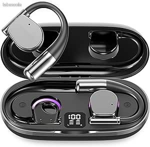 Ecouteurs Bluetooth sans Fil Sport Ecouteur Sport HiFi Stéréo Ecouteur Running avec Affichage LED pour iOS/Android-Noir