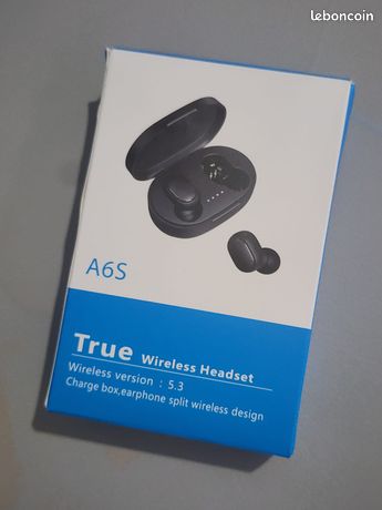 Écouteurs A6S True Wireless (BT 5.3) Noir