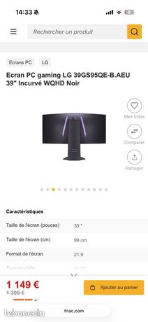 Écran pc LG 39 oled