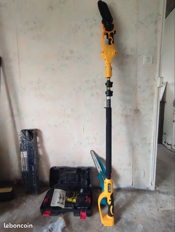 Élagueuse télescopique + mini tronçonneuse