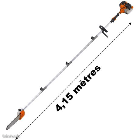 Elagueuse thermique 52 cm3 GT GARDEN sur perche 4,15 m et tête orientable 4,15 m
