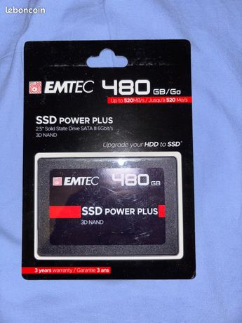 EMTEC SSD Power Plus 480 Go 25 SATA III Neuf scellé