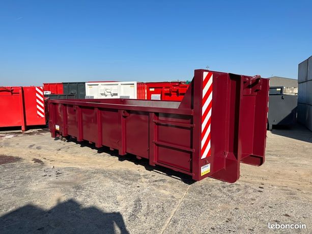 Bennes 4.50 x 2.20 x 0.80 interieur angles droit 90* Caisson polybenne pour 12 / 16 19 tonnes a liroll + Porte Universelles + 2 Trappes + 2 Crochet Arrimage a irol