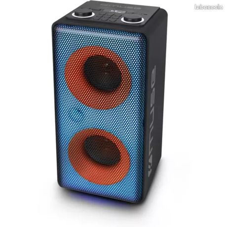 Enceinte bluethoo portable muse 150 watts lumineuse avec micro lumineuse