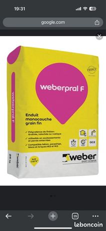 Enduit coloré mono couche Weberpral F