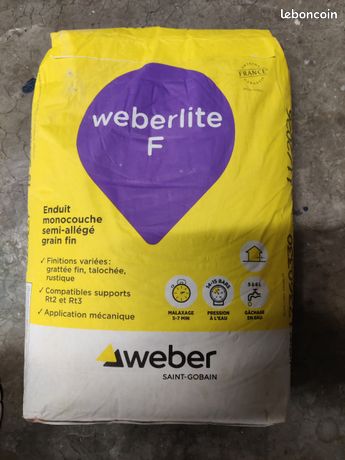 Enduit mono couche weberlite F couleur brique rouge