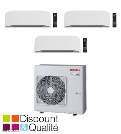 Ensemble de Climatisation Réversible 87kW TOSHIBA Haori Inverter Tri-Split - RAS-B10N4KVRG-E - RAS-3M26G3AVG-E - NEUF