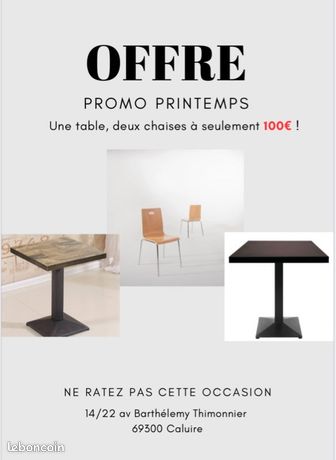 Ensemble une table et deux chaises PROMO